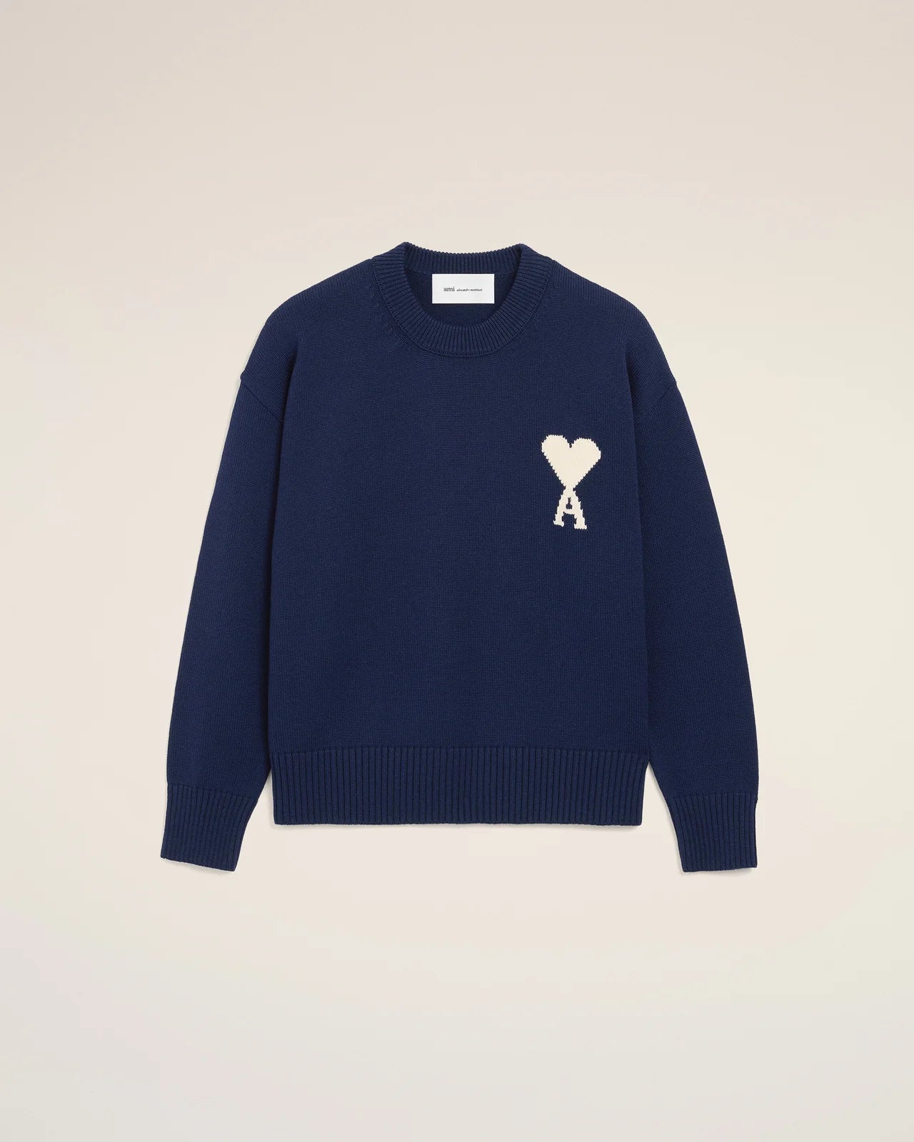 Navy Blue Viral Knit With White Heart Logo In the chest