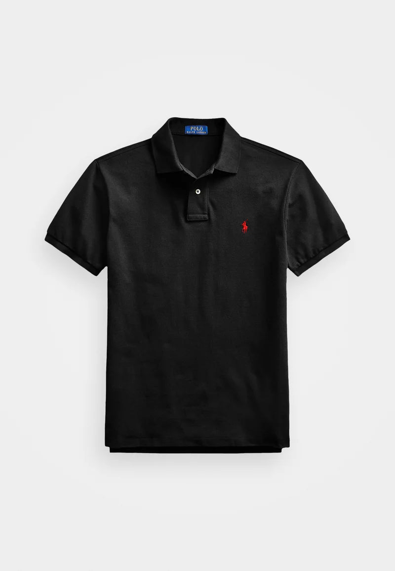Black polo with red logo