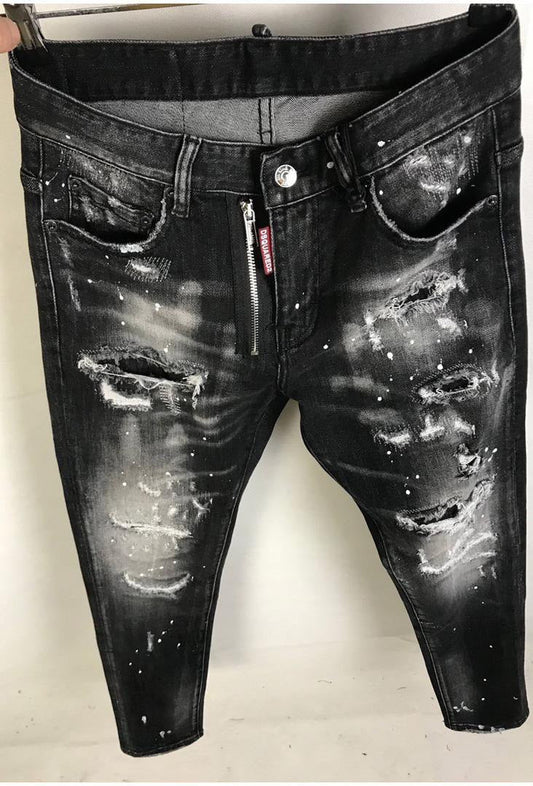 Slim-Fit Distressed Denim Jeans