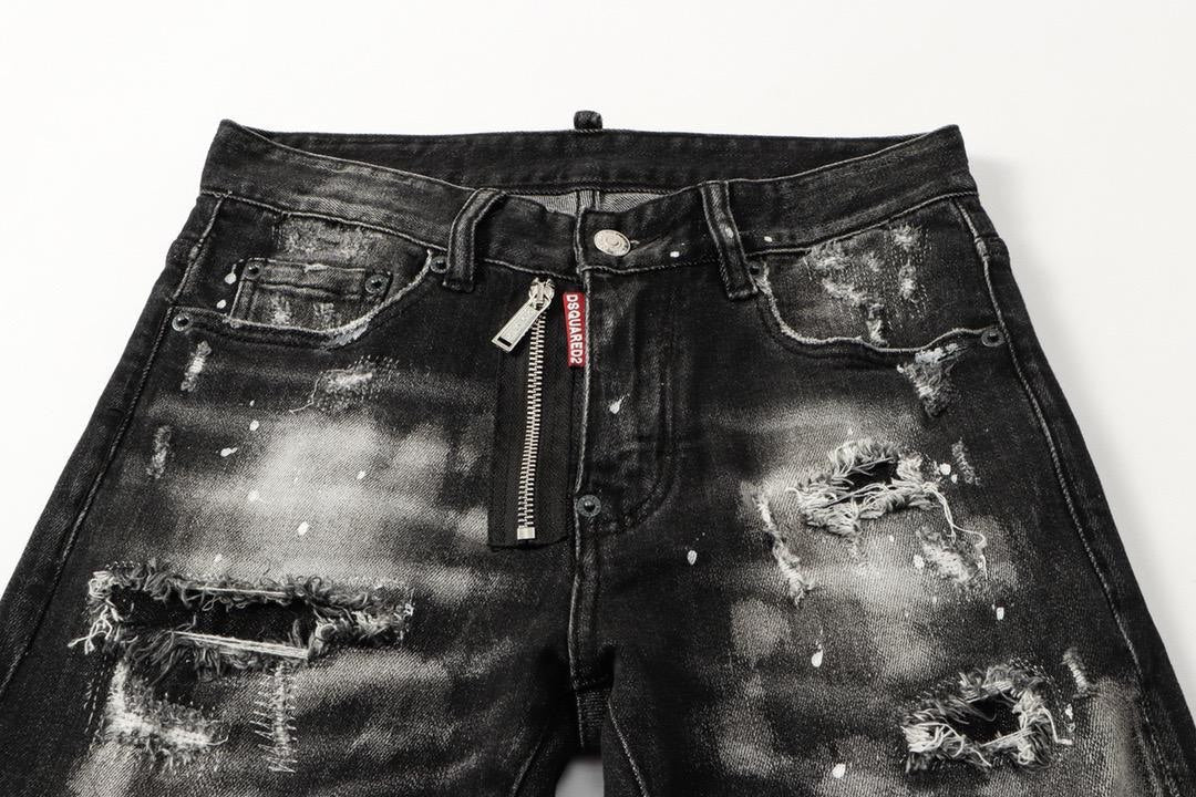 Slim-Fit Distressed Denim Jeans