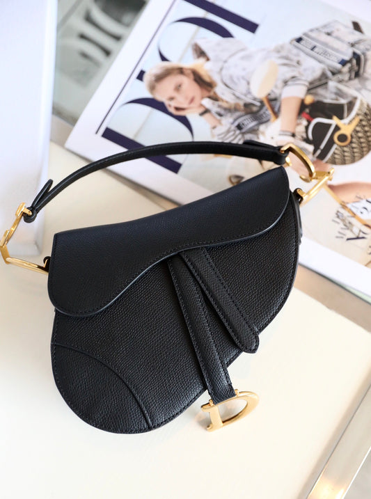 Black Women’s Shoulder Bag with Gold Details