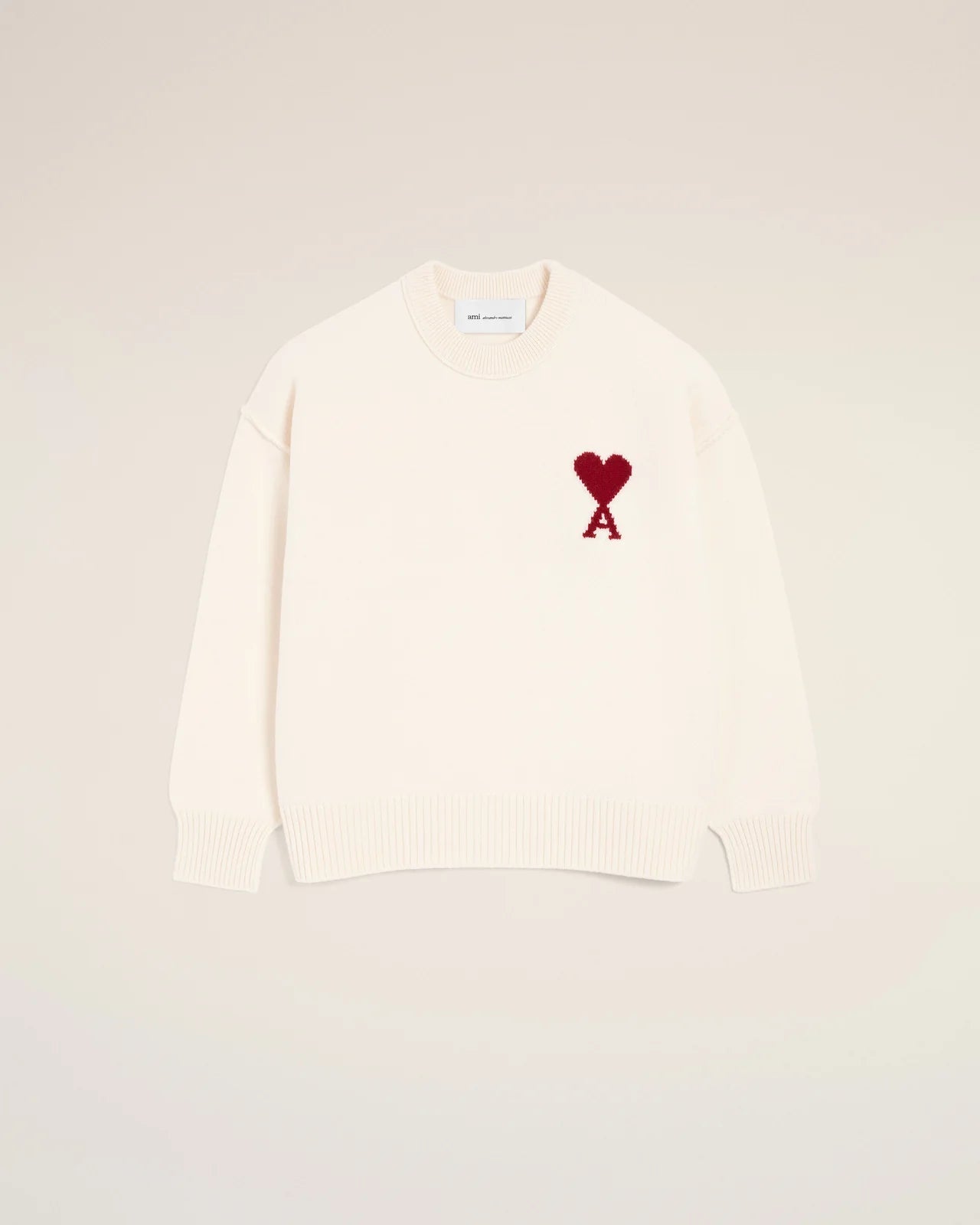 Beige Viral Knit With Heart Logo In the chest
