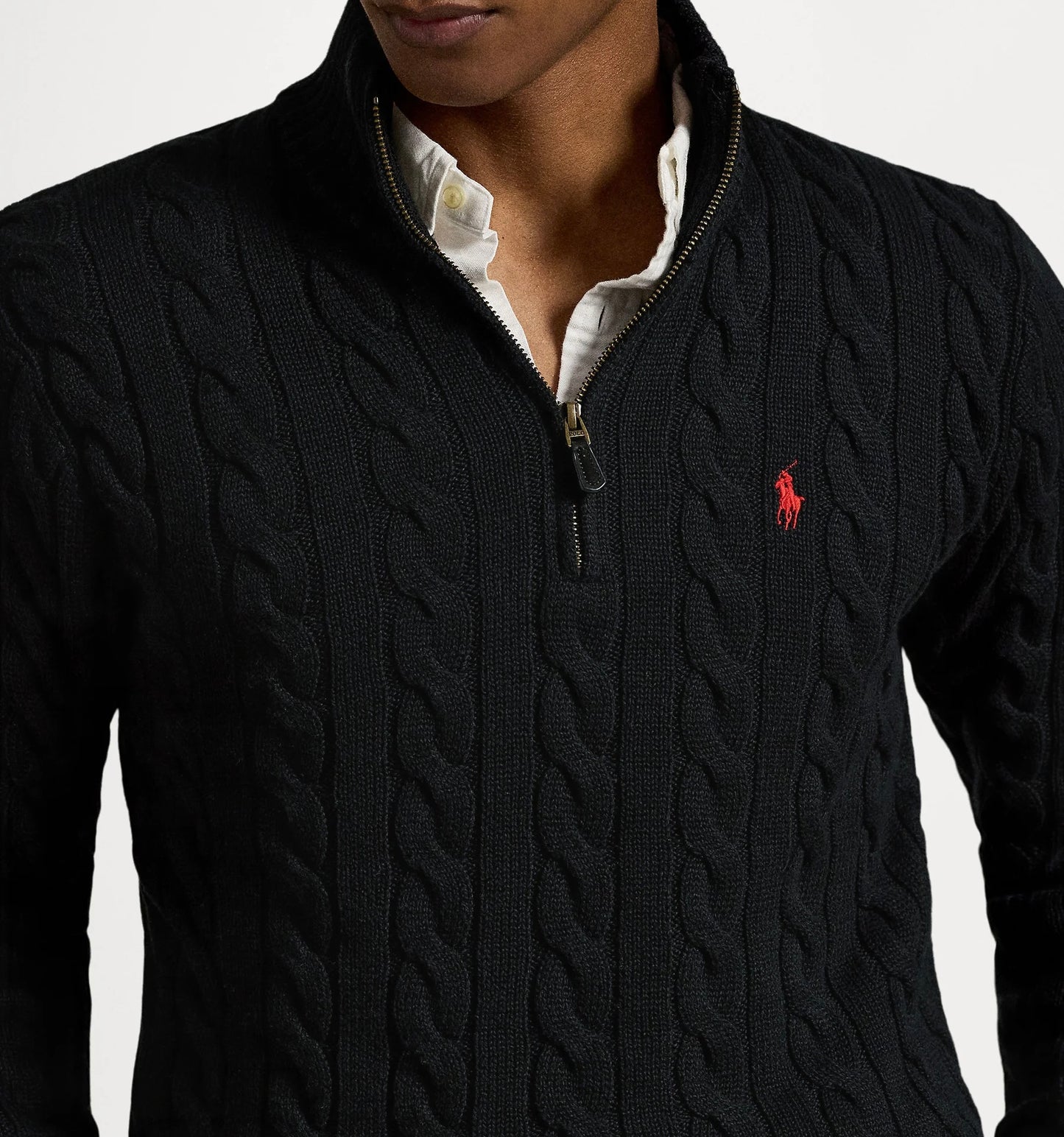 Black Quarter Zip with logo in the chest