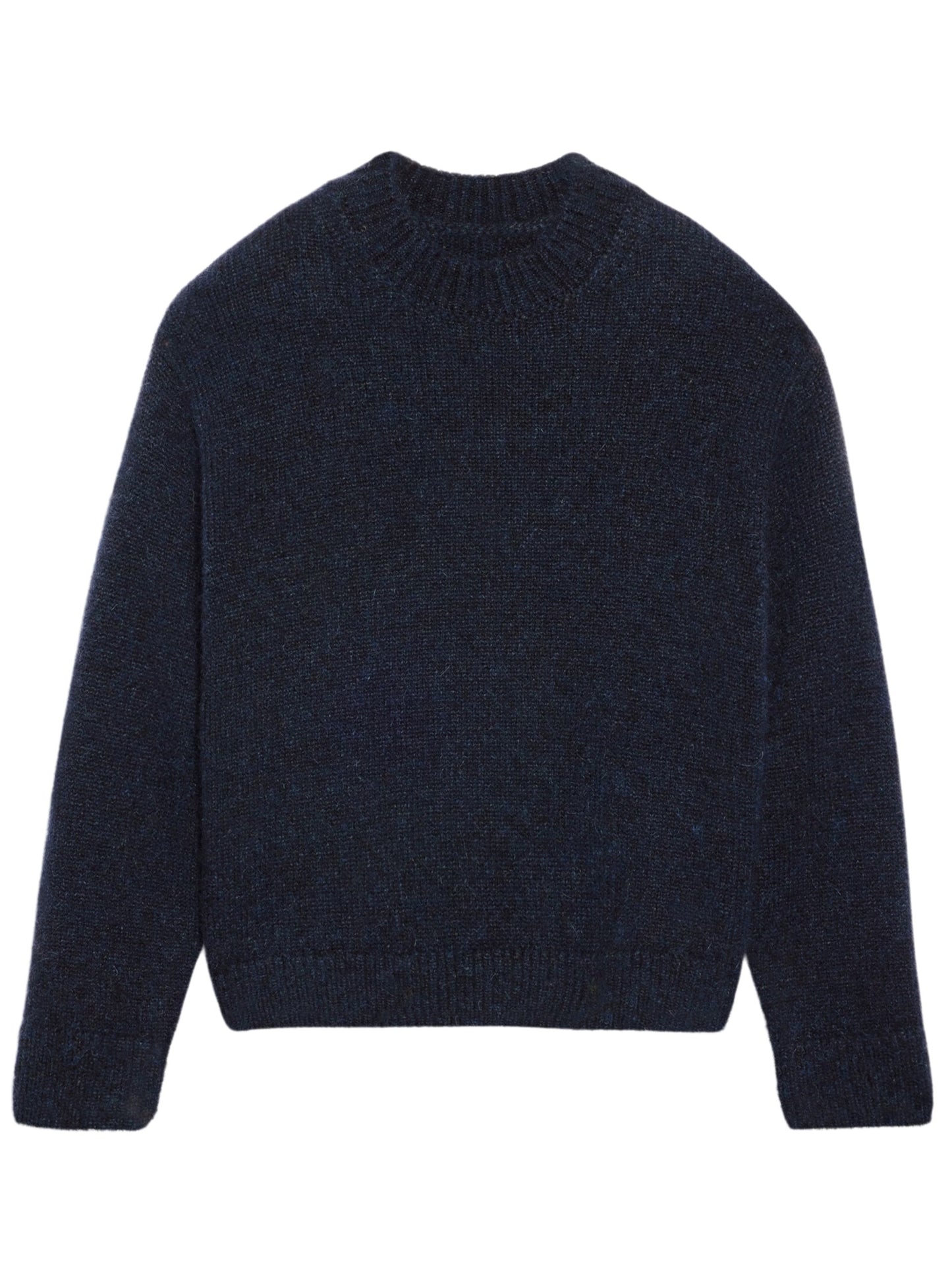 navy blue jersey with white logo on the back