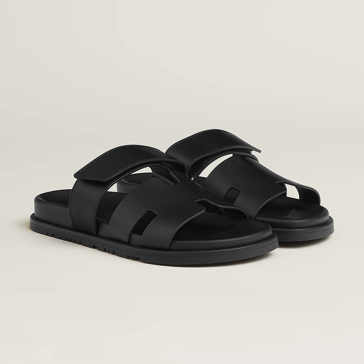 black Viral H sandals old money