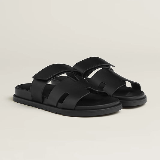 black Viral H sandals old money