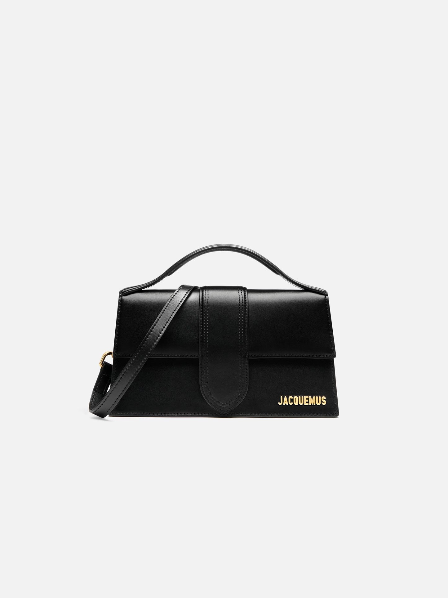 Black elegant hand bag with gold logo