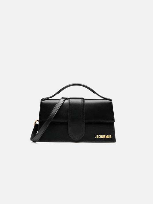 Black elegant hand bag with gold logo
