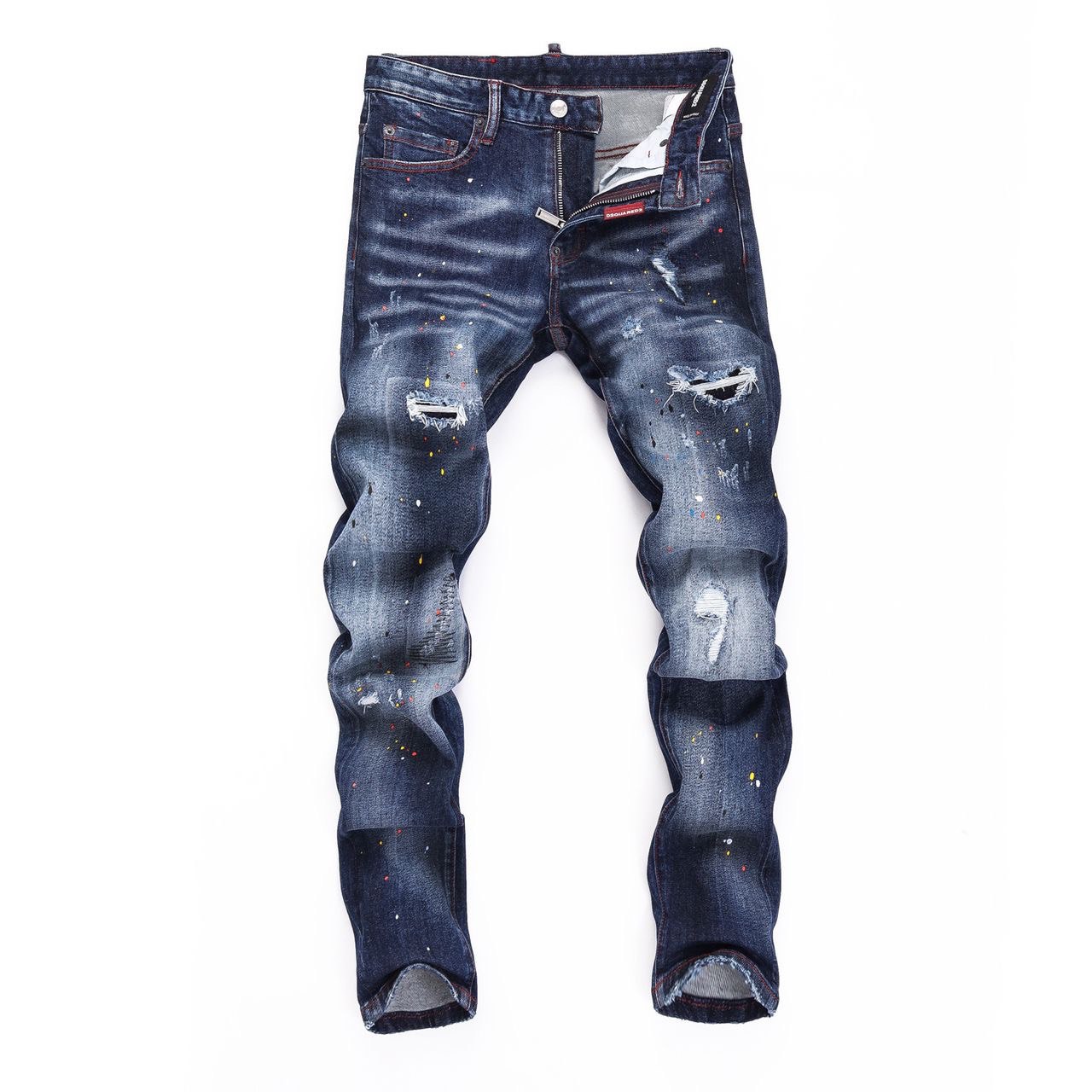 Slim-Fit Distressed Denim Jeans