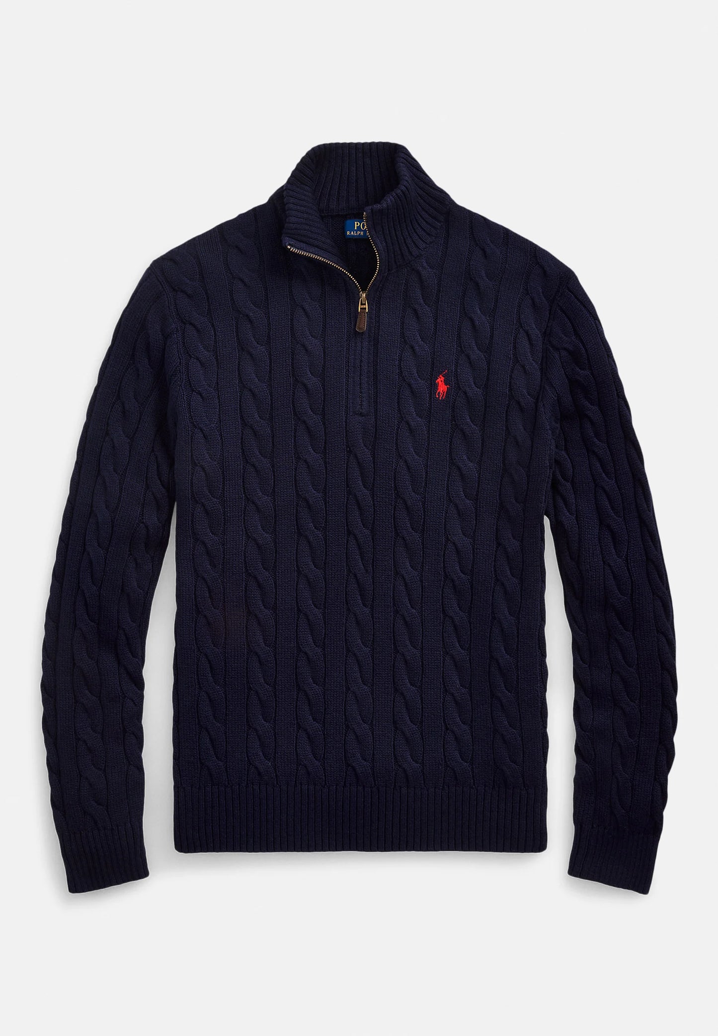 Navy Blue Quarter Zip with logo in the chest