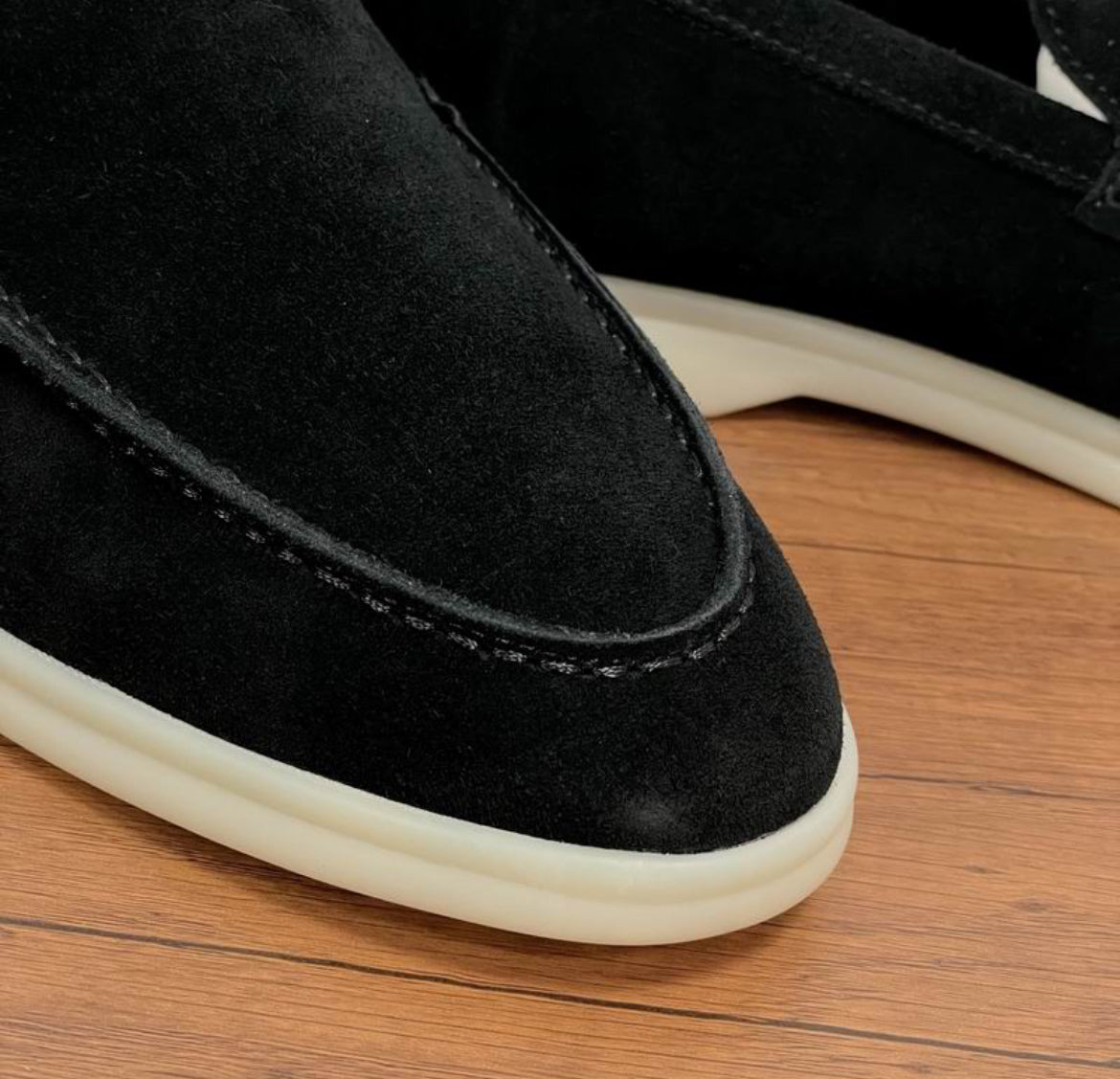 Black loafers old money style
