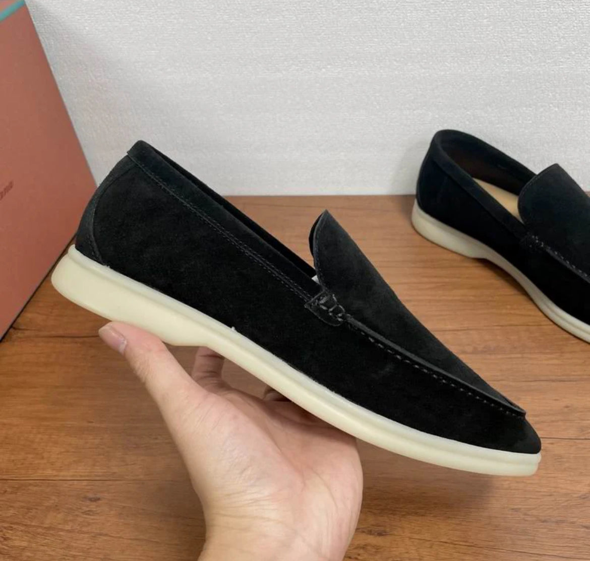 Black loafers old money style